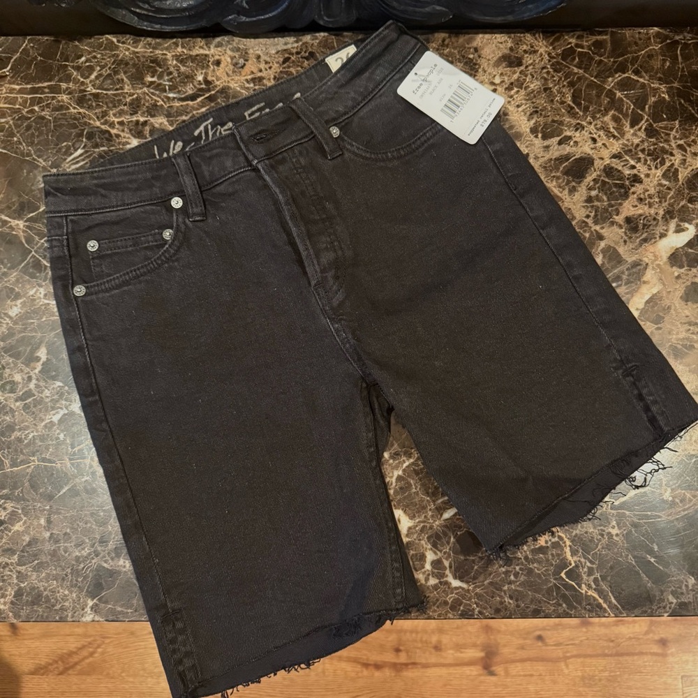 Free People Black Men's Denim Cutoff Shorts